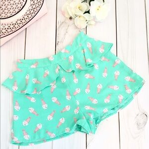 Novelty Print And Ruffle Details Short
